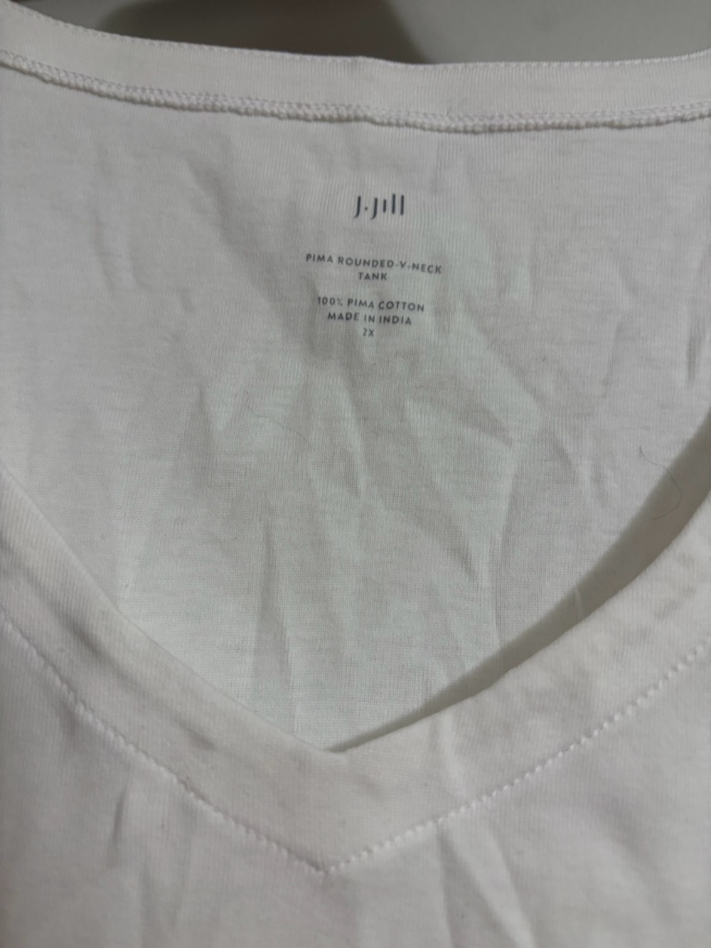 NWT J. Jill Cream V-Neck Sleeveless Tank Top White Sz 2X Women - Picture 5 of 6
